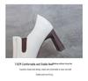 Women's Fashion Chunky Heel Slip-On Square Toe High Heels - British Style Leather Shoes for Autumn/Winter 2025