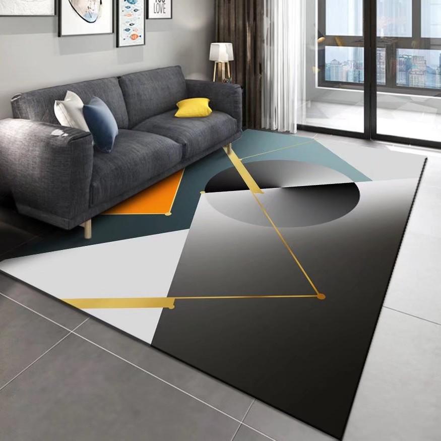 Nordischer Geometrischer Minimalistischer Leichter Luxusteppich: Schlafzimmer, Erkerfenster, Nachttisch, Couchtisch, Sofa, Fleckenabweisend