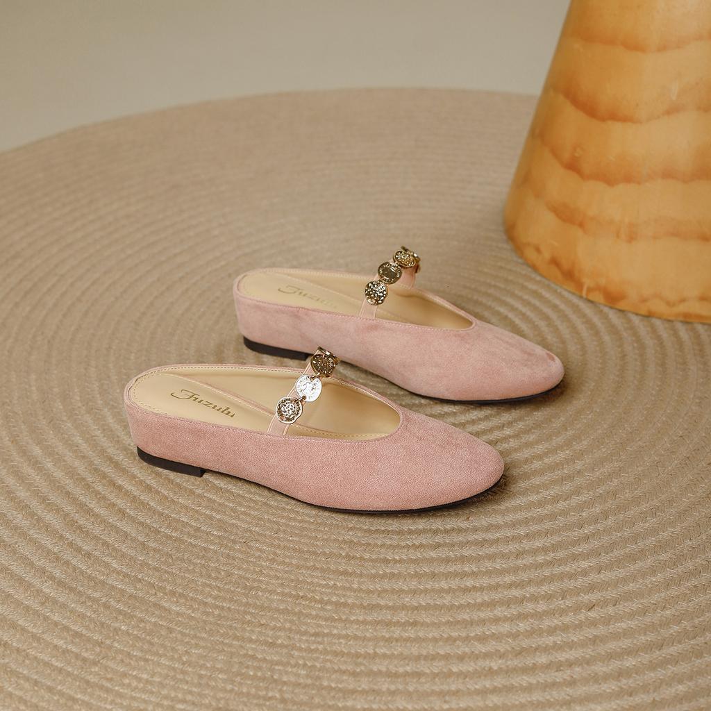 French retro bag head sandals women's outer wear 2025 new summer casual comfortable not tired feet increase half slippers