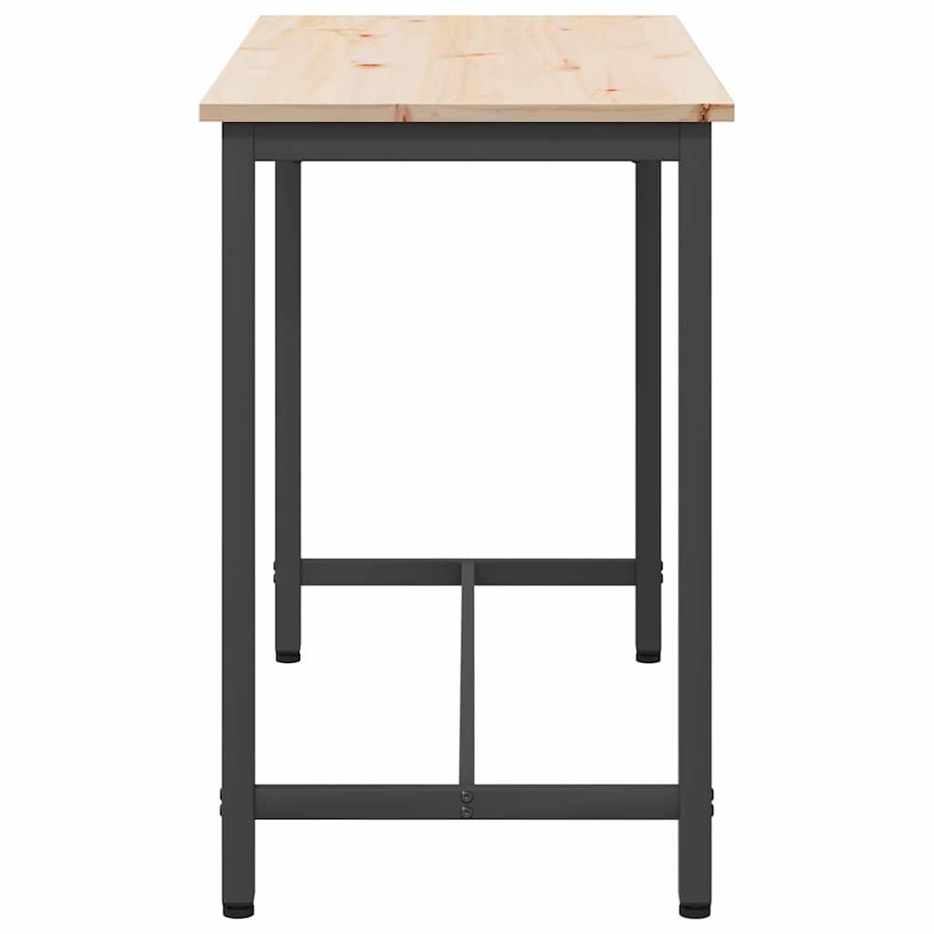 Natural Table 100 x 50 x 77 cm Engineered Wood and Steel
