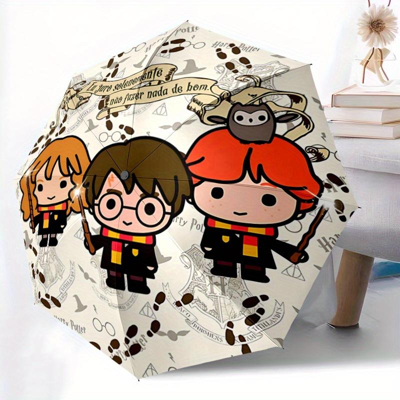 1pc Cartoon Harry Potter and Friends Automatic Opening and Closing Umbrella - Small Umbrella Suitable for Various Occasions, Portable 3-Fold Smal