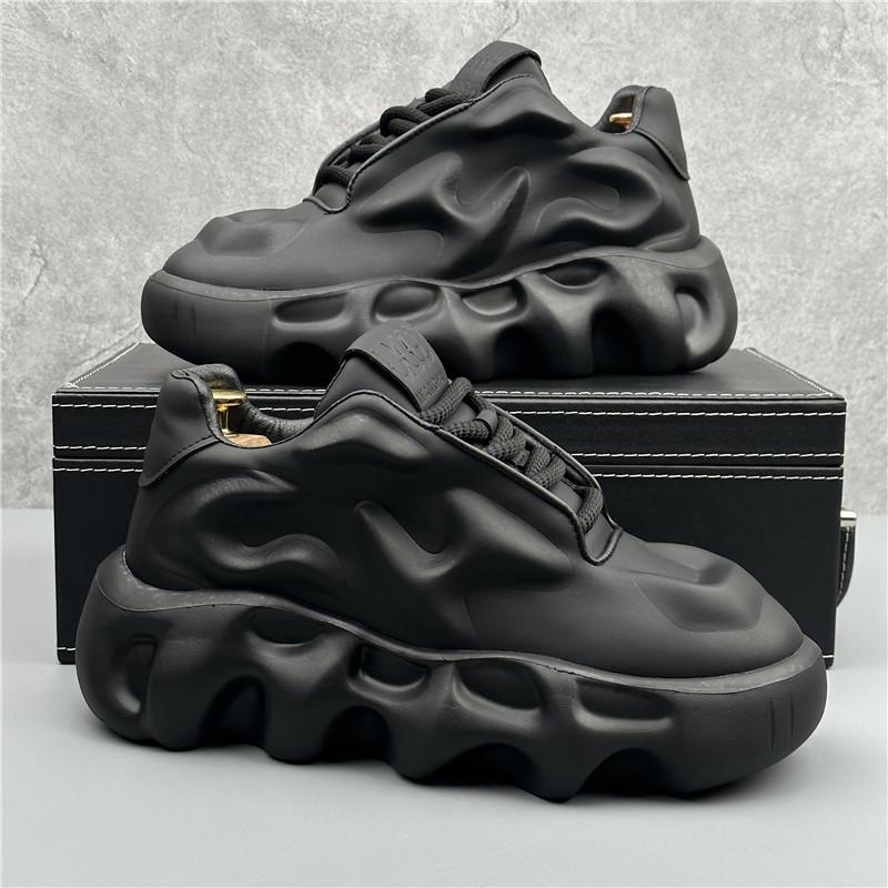 Fashion Trend High Tops New Designer Mens White Black Thick Soled All Match Shoes Mlae Causal Flats Moccasins Male Rock Walking Sneakers