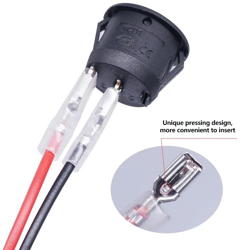 5PCS Ship Switch Top Circle Bottom Round Rocker Opening 20MM 3 Pins 2 Gears/3 Gears with 15CM Terminal Wires