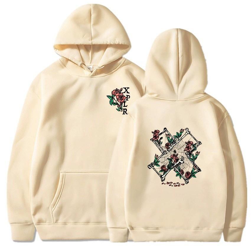 2025 Neu Bedruckt Ado Grenzüberschreitender Außenhandel Herbst/Winter Europäischer und Amerikanischer Stil Locker Hip Hop Ins Hoodie mit Samt f