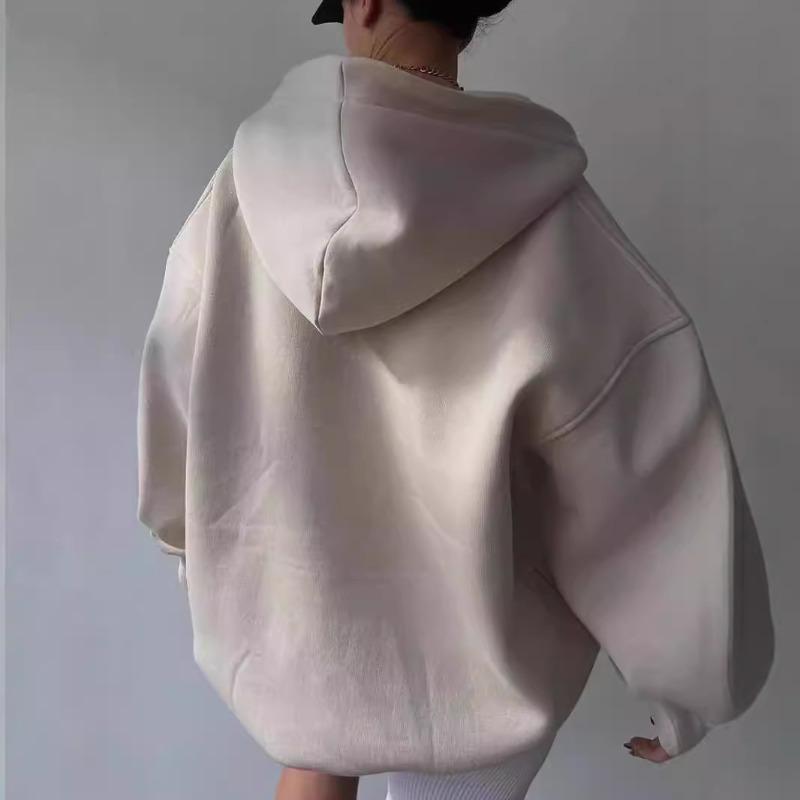 Новая осенне-зимняя женская флисовая повседневная свободная толстовка с капюшоном XL — фото 6