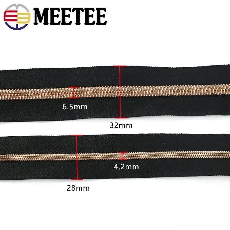 Meetee 5/10M 3# 5# Sewing Nylon Zippers Tapes Per Meter Bag Shoes Zipper Decorative Roll Coil Zip Repair Kit DIY Sew Accessories