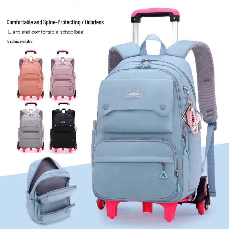 ZIRANYU Zaino Scolastico Ergonomico con Trolley Rimovibile