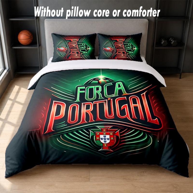 Portugal Design Bed Bedding Set 1 Duvet Cover + 2 Pillowcases Soft Breathable Household Bed Linens