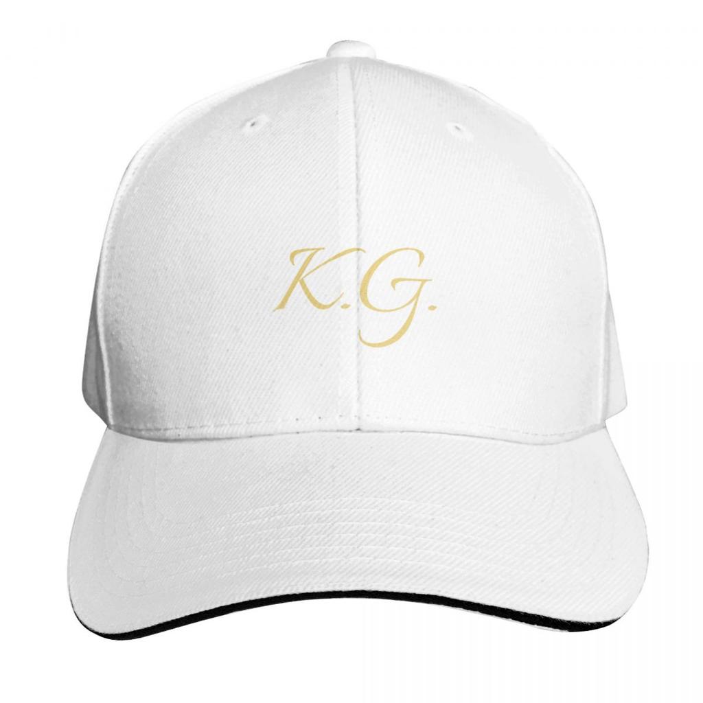 KG Initials Gold Lettering Personalised Gifts Baseball Cap Hat Beach derby hat Hat Unisex Luxury Bobble Girl Unisexs