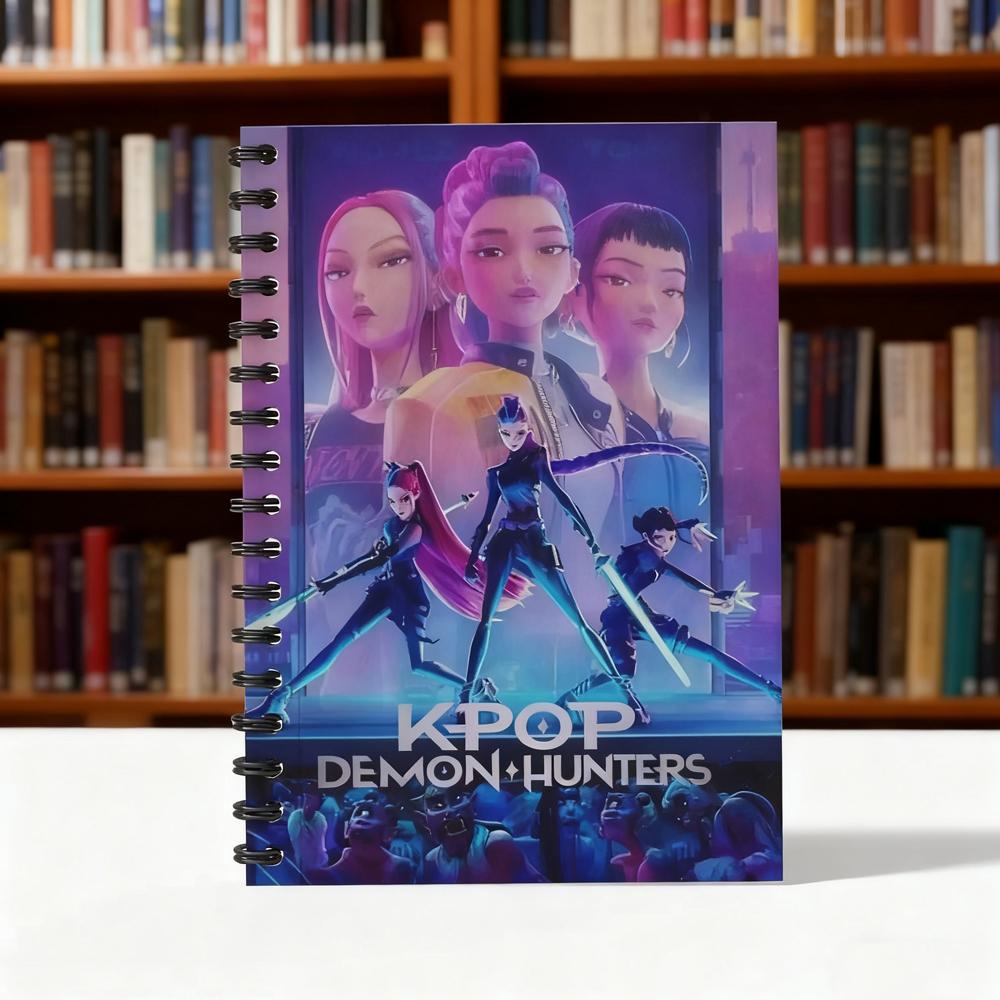 Neu lancierte K-Pop Demon Hunters Anime Notizbücher Schreibwaren Spiral-Schreibblöcke für Studenten Nachrichtenbuch Geschenk Anime-Merchandise