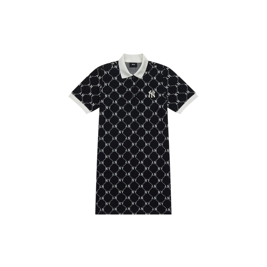 New MLB New York Yankees SS24 Short Sleeved Dress Women's Black 3FOPM0443-50BKS