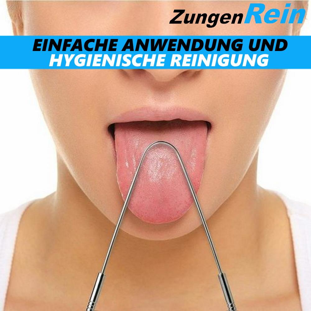 ZungenRein Tongue Cleaner Tongue Scraper Stainless Steel Tongue Brush Ayurveda [2 Pieces]