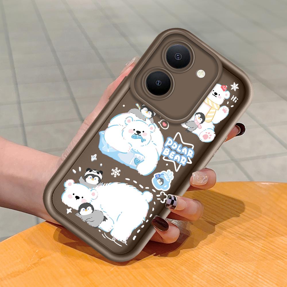 

Мягкий силиконовый квадратный чехол с рисунком лестницы для телефона, полное покрытие, противоударный защитный резиновый чехол для камеры для Vivo Vivo X80 Pro коричневый