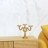 1/2 PCS Vintage 3-Arm Candelabra with Candles – 1:12 Miniature in Gold/Silver for Dollhouse, Fairy Garden & Micro Landscapes