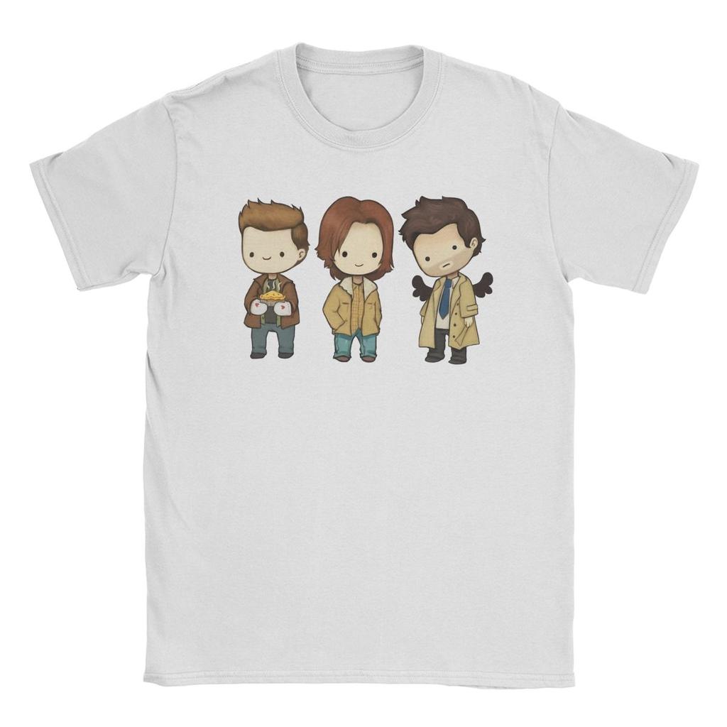 Men's Sam Dean Castiel Supernatural Chibi T Shirt TV Shows 100% Cotton Clothes Round Neck Tee Shirt New Arrival T-Shirt