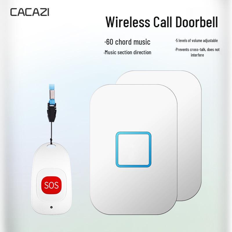 Portable Waterproof Emergency Call Bell for Elderly Care - Wireless Button & Doorbell System