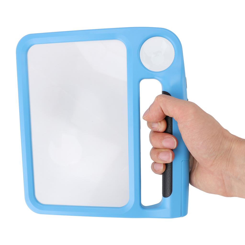 Handheld Magnifying Glass with Light 5X 10X Rectangle Reading Illuminated Magnifier Three Gears Adju