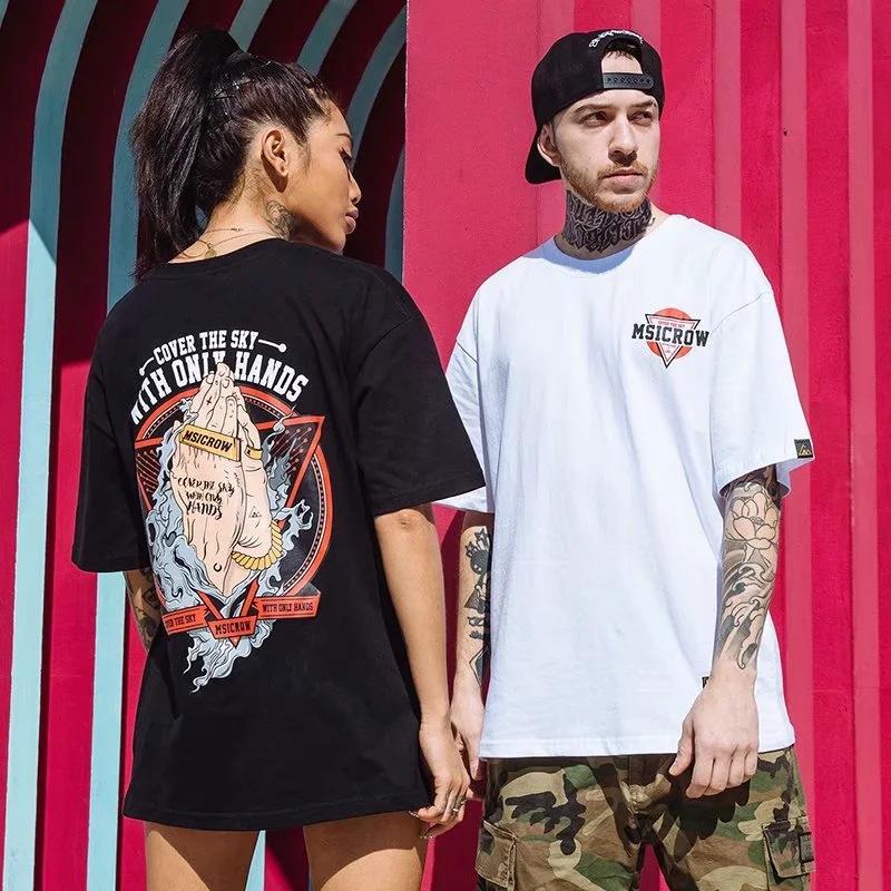 Men High Street T-shirts Oversized O-neck Short Sleeve Casual Shirts Summer Soft Loose Tops Harajuku Trendy Personality Tees