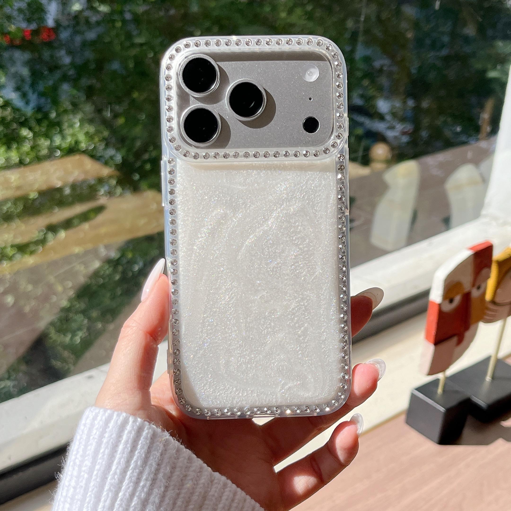 

Роскошный Блестящий Чехол-Бампер с Алмазами и Блестками для iPhone 17 Air 16 15 14 Plus 13 12 11 Pro Max Прозрачный Ударопрочный Мягкий Девичий Женский Чехол iPhone 11 Pro Max