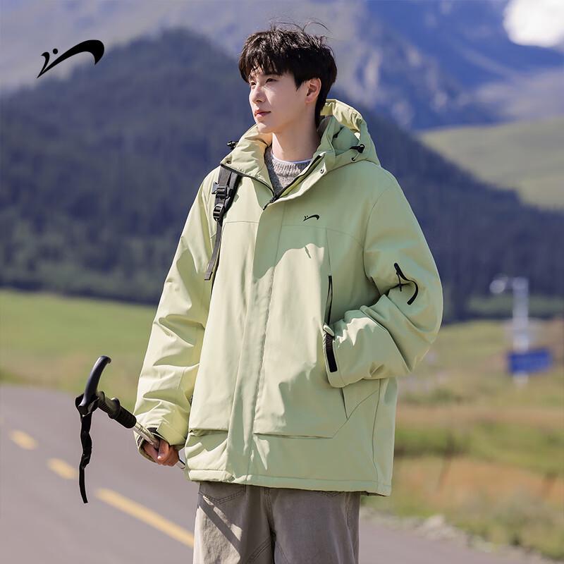 Guirenniao Men's Winter Thickened Hooded Workwear Padded Jacket