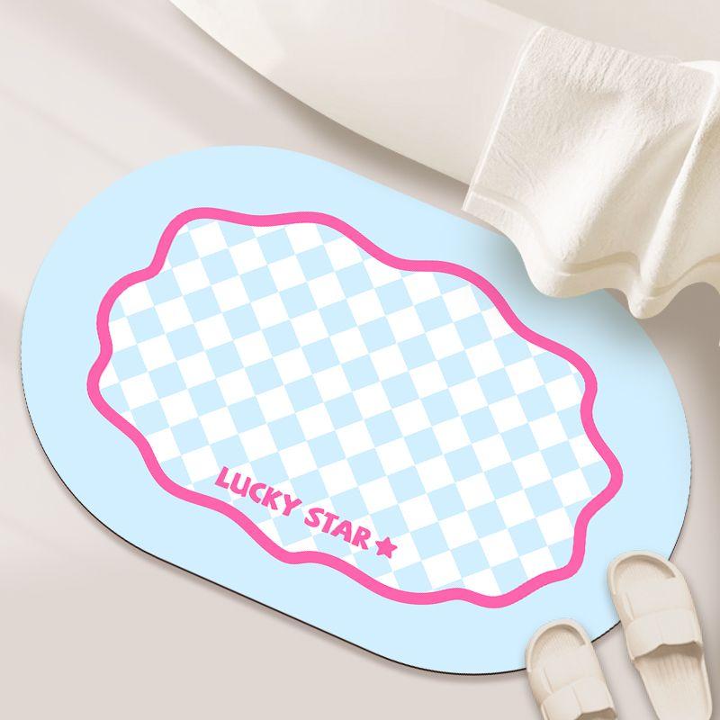 ins Schachbrett, wasserabsorbierende rutschfeste Bodenmatte, Kieselgur-Fußmatte, Badezimmer, wasserabsorbierende Toilette, Toilettenkissen 40x60cm15.7x23.6in