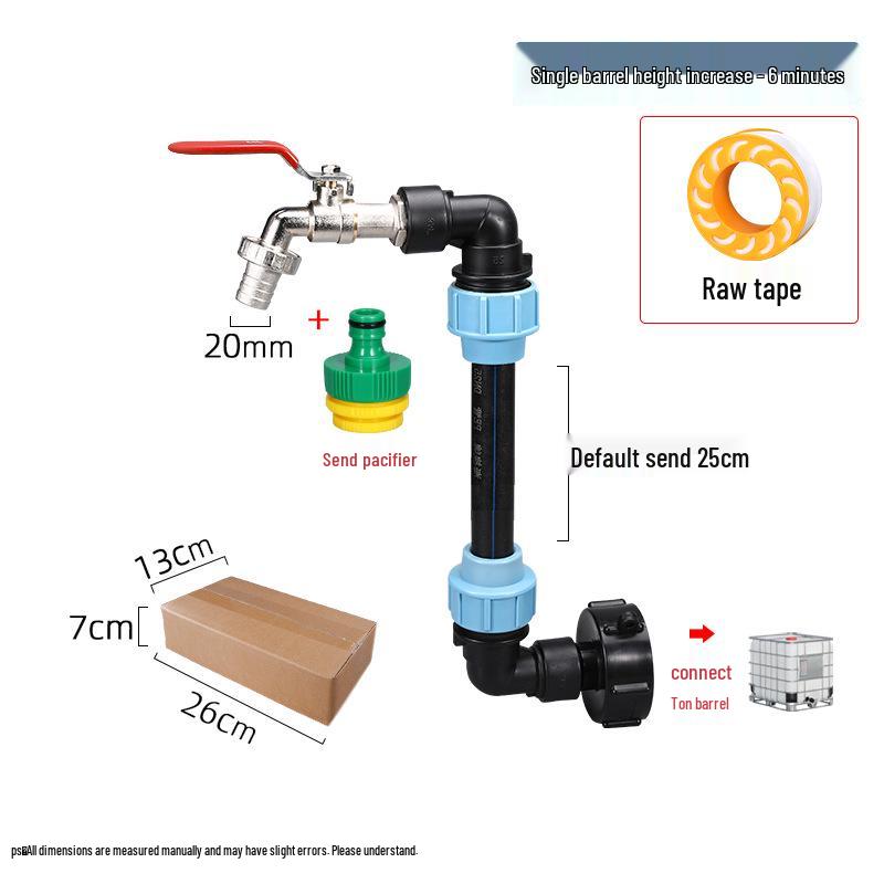 Cross-border IBC Ton Barrel Connector & Accessories: Heightened Elbow & PE Pipe for Garden Use