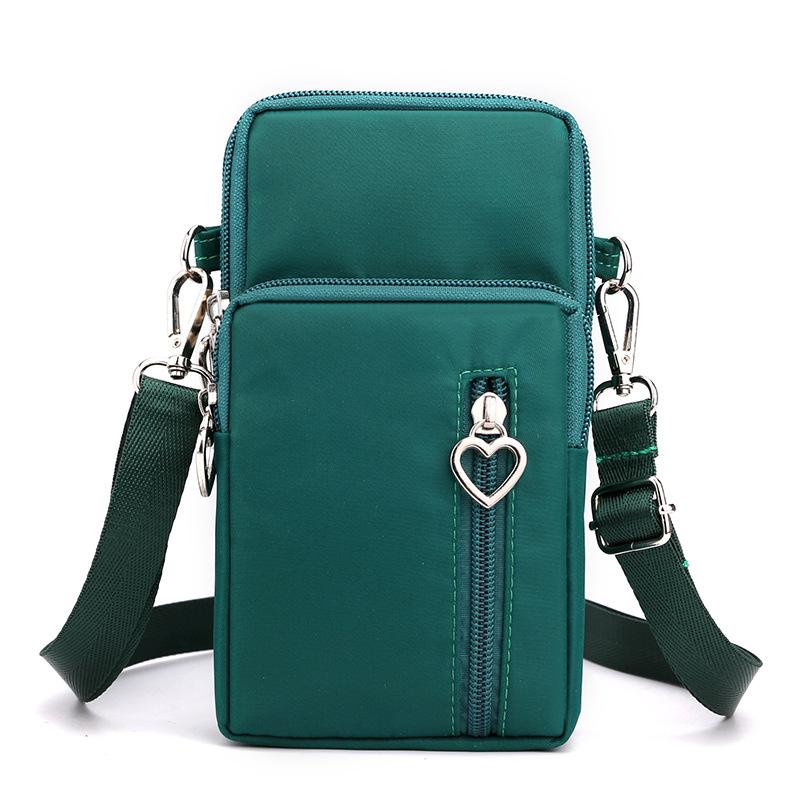 Waterproof Mobile Phone Bag Women's Mini Crossbody Bag Daily Multi-layer Zipper Purse Casual Outdoor Travel Nylon Bag