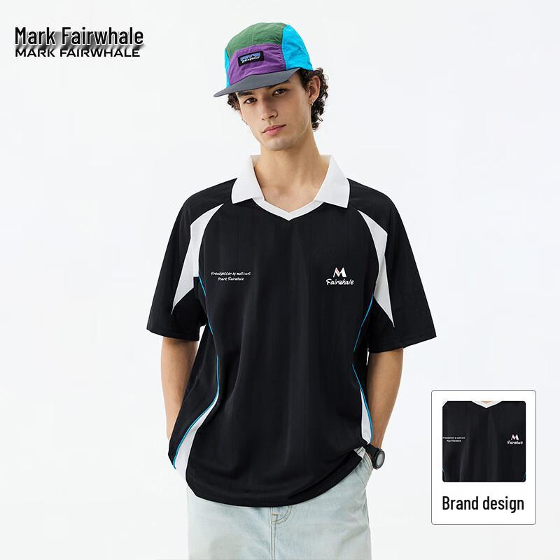 Mark Fairwhale Men s Color-Block Short Sleeve Polo Shirt 2XL чёрный