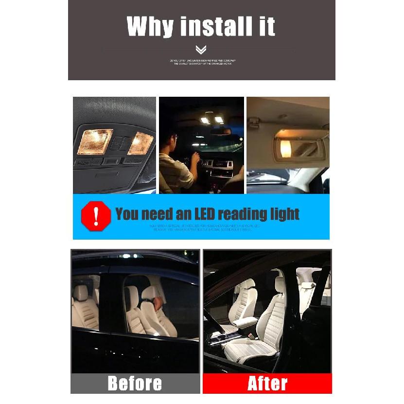 For Honda Civic 8 2006 2007 2008 2009 2010 2011 4pcs Car Interior 12V LED Reading Atmosphere Lamp Bulbs Trunk Lights Accessories Dome Lights 6