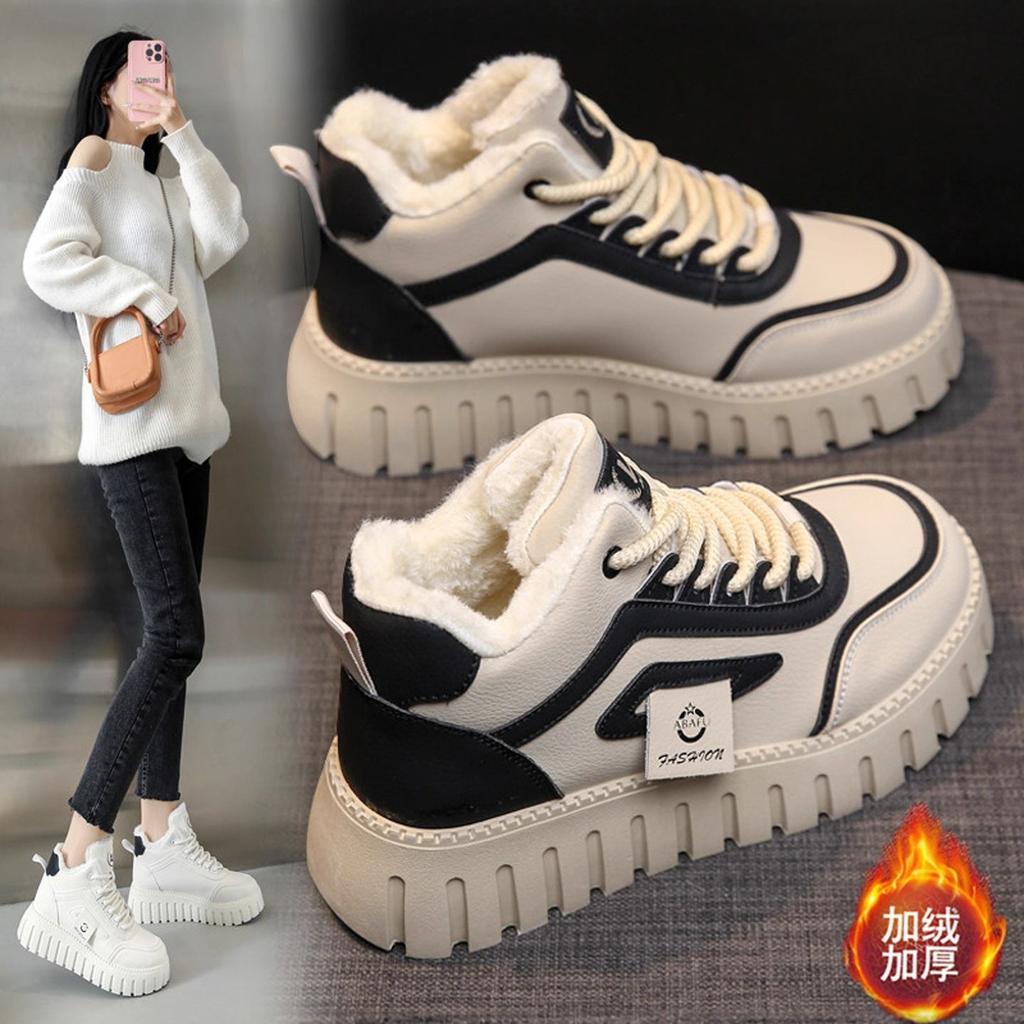 Cotton Shoes New Winter Women's Shoes Velvet Thickened Sports and Leisure Shoes Platform Snow Boots Warm Short Boots