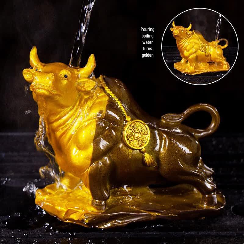 Color-Changing Resin Golden Toad Tea Pet