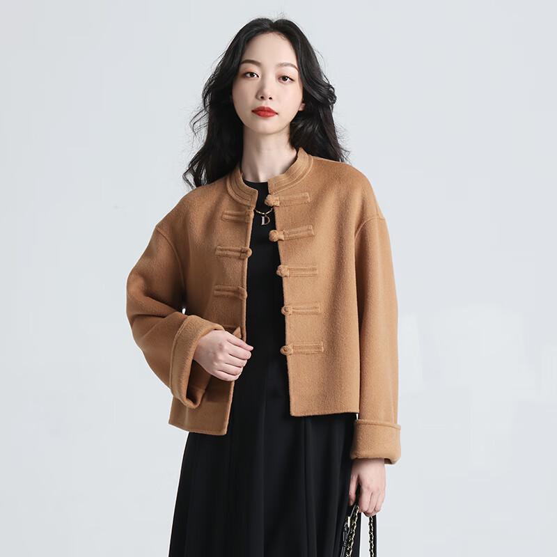 Yiliteng Women's New Chinese Style Double-Sided Pure Wool Short Coat