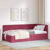 Corner Bed Frame with Headboard Burgundy 90 Cm X 190 Cm Velvet