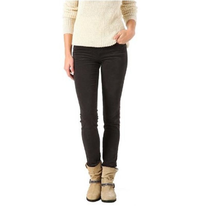 

Corduroy Pants Five Bag Models Fashion Plaid Pencil Pants Black XS