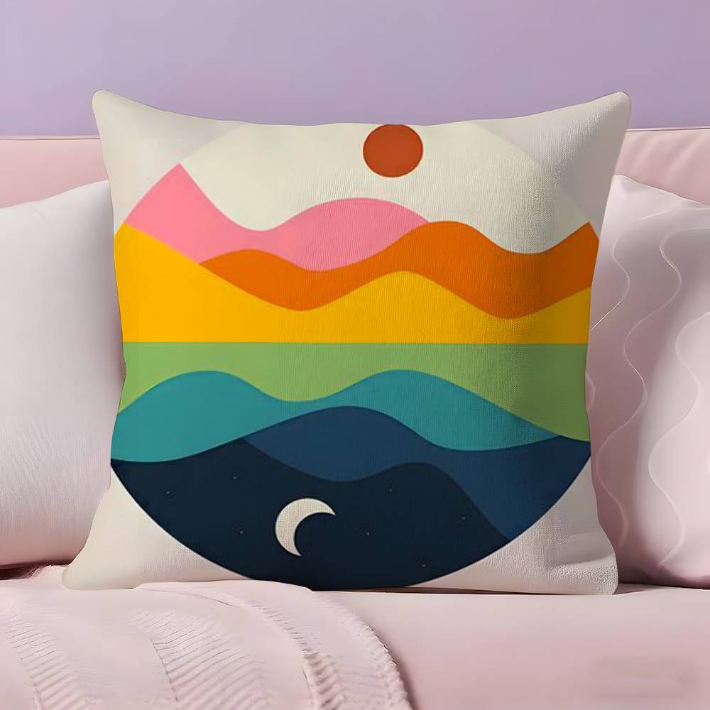 Classic Sunrise Cartoon Pillow Case  Ultra Soft Skin Friendly Fabric Cloud Like Comfort & Concealed Zipper