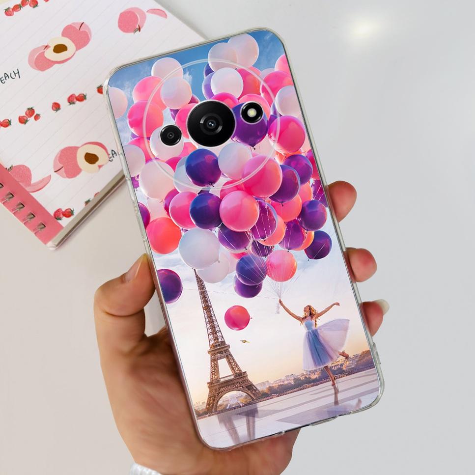 For Xiaomi Redmi A3 4G Case Fashion Girl Cartoon Print Soft Silicone Back Cover For Redmi A3 6.71" Shockproof Phone Case Funda