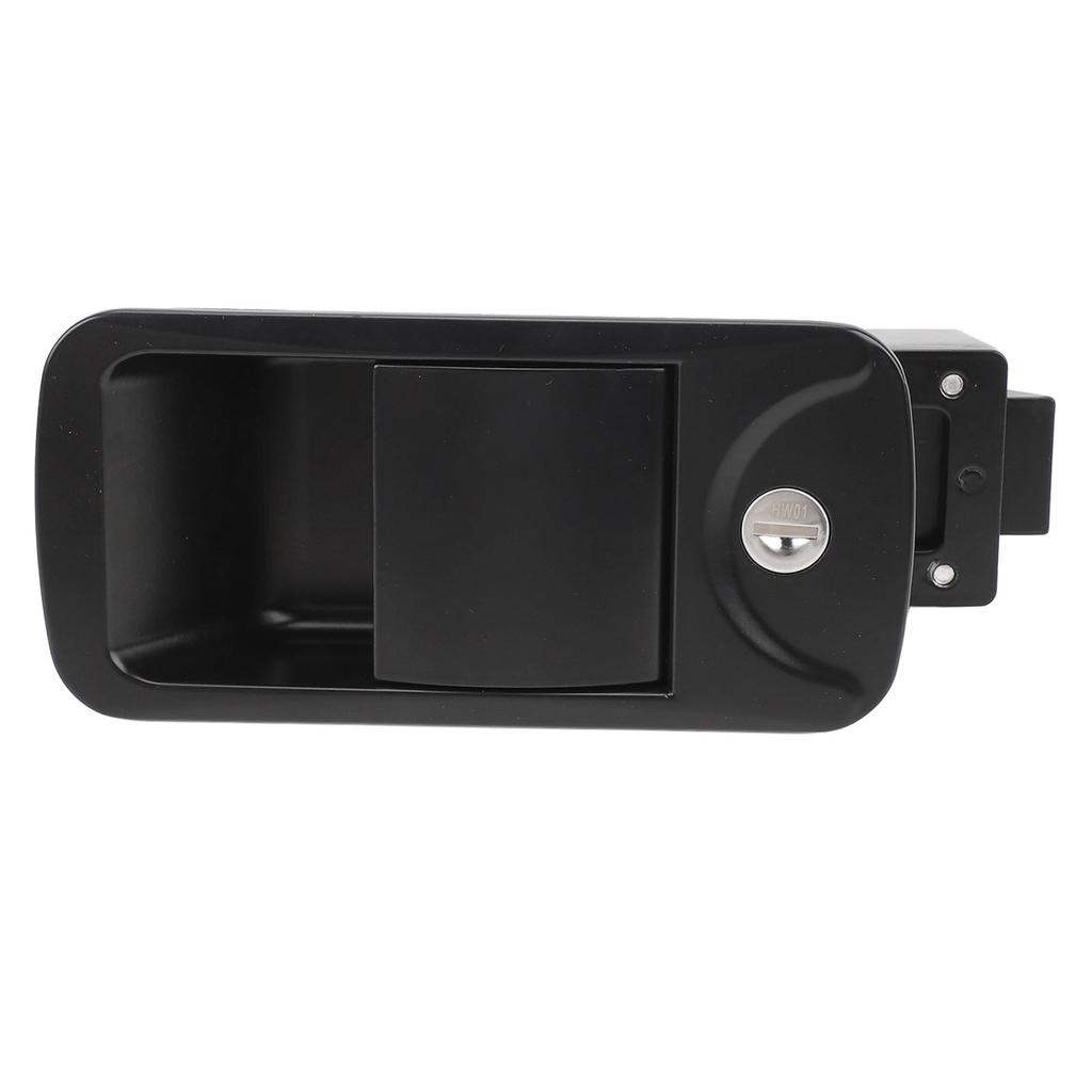 RV Door Lock with 2 Keys Zinc Alloy Flush Mount RV Door Latch Handle for Yacht Caravan Black 6.2 X 3in