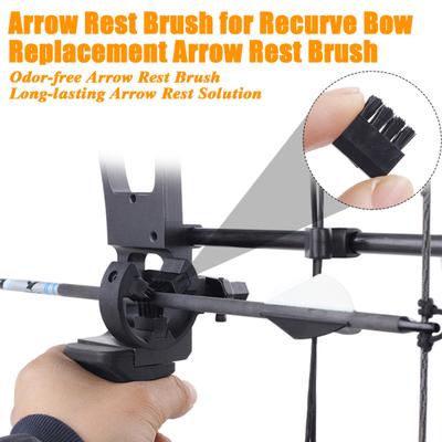 3 peças de escova para arco e flecha de plástico, substituição de escova para descanso de flecha, acessórios para arco e flecha, kit composto para descanso de flecha pequena