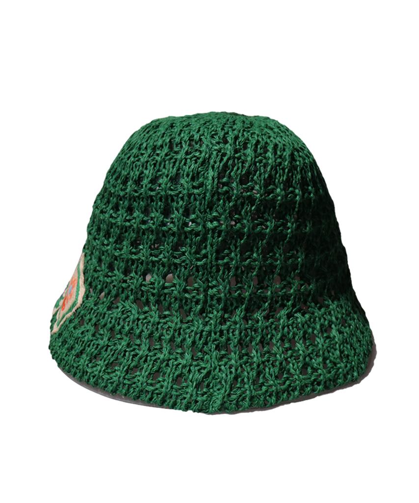 Elkebeullum Flower Net Green Bucket Hat