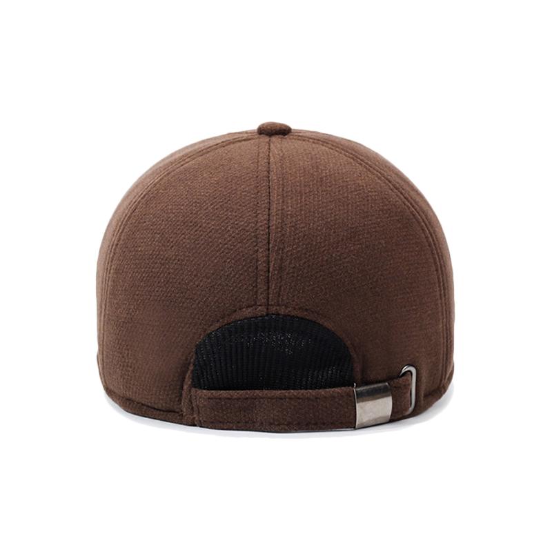 Men's Cap Autumn Winter Middle-Aged Thick Woolen Baseball Cap Windproof Ear Protection for The Elderly