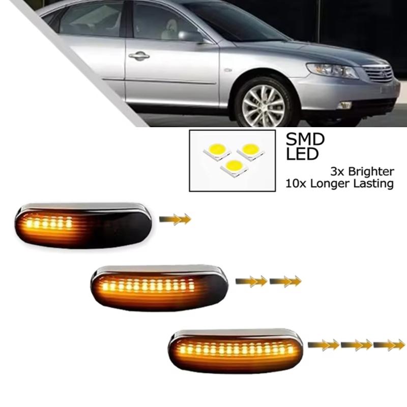 Seitenmarkierungsleuchten Service-Paar für Panda 169, Dynamische LED-Lampen mit Rauchglas, sequenziellem Blinker-Ausgang und direkter Seitenverbindung
