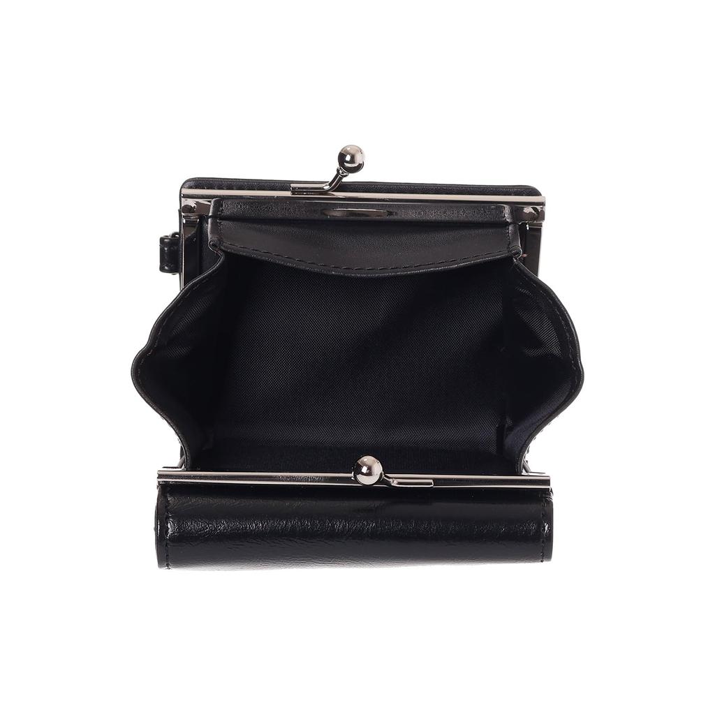 Coboca+ WC25152 MERRILY Mini Wallet, Pearl Heart Charm, (BlackChocolate), 8 Card Slots, 9 X 10 X 3 Cm, 155 G (Black)