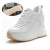 Sneakers con Zeppa e Plateau 10cm Scarpe Chunky in Ecopelle per Donna Scarpe Estive Primavera Autunno Sneakers da Passeggio Moda