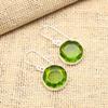 Peridot-Edelstein, handgefertigt, 925er-Sterlingsilber, Schmuckohrringe für Frauen