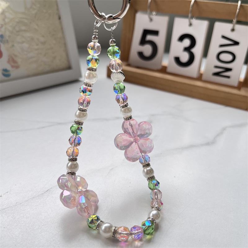 Crystal Mobile Phone Chain Fashion Beaded Bracelet Wristband Lanyard Universal for Mobile Phone Case Camera Keychain Pendant Chain
