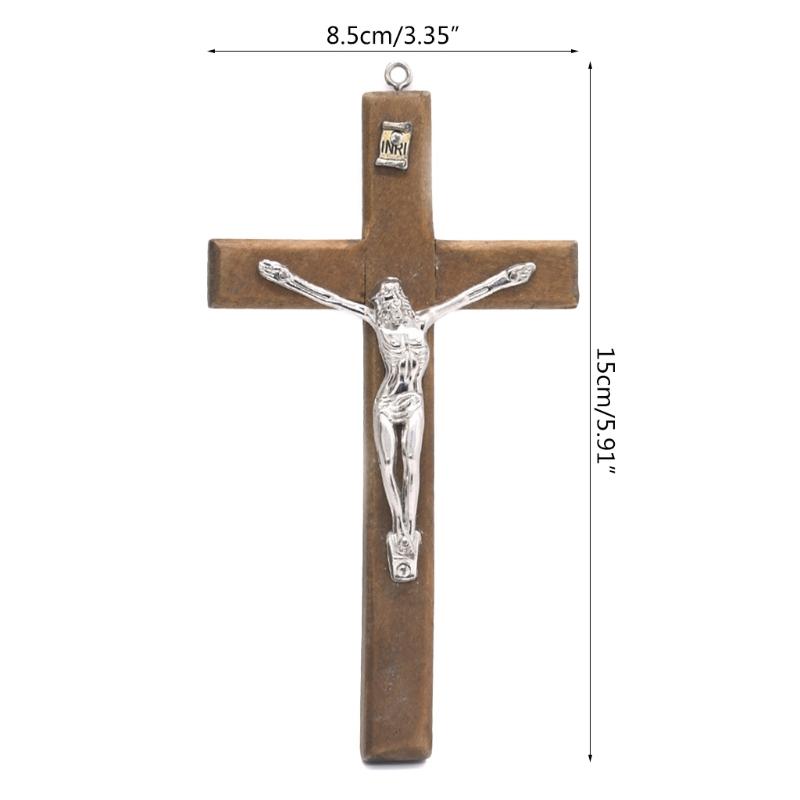 Holz-Kruzifix Jesuskreuz Hand Gehalten – Religiöses Wanddekoration Für Zuhause, Büro Oder Als Geschenk