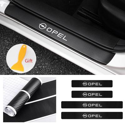 4pcs 3D Car Styling Car Door Carbon Fiber Sill Scuff Plate Decor Sticker For OPC Astra G H J K F Corsa D Zafira B Insignia