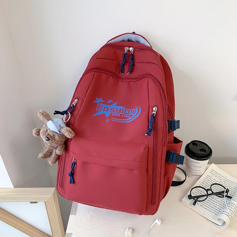 Korean Simple Letters Junior High School Student Schoolbag Female Campus Large-capacity High-face Backpack