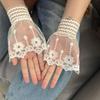 Fake Cuffs 1 Pair Detachable Lace Sleeves Elegant Embroidery Pattern Thin False Cuffs for Women Blouse Accessories