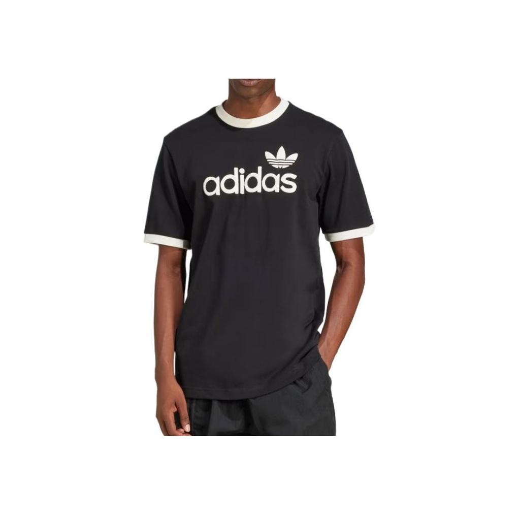 Adidas Originals Comfortable Casual Logo Print Short Sleeve T-Shirt Men Tops Black JC8372